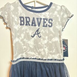 Braves Kids Dress with Blue Tulle Skirt